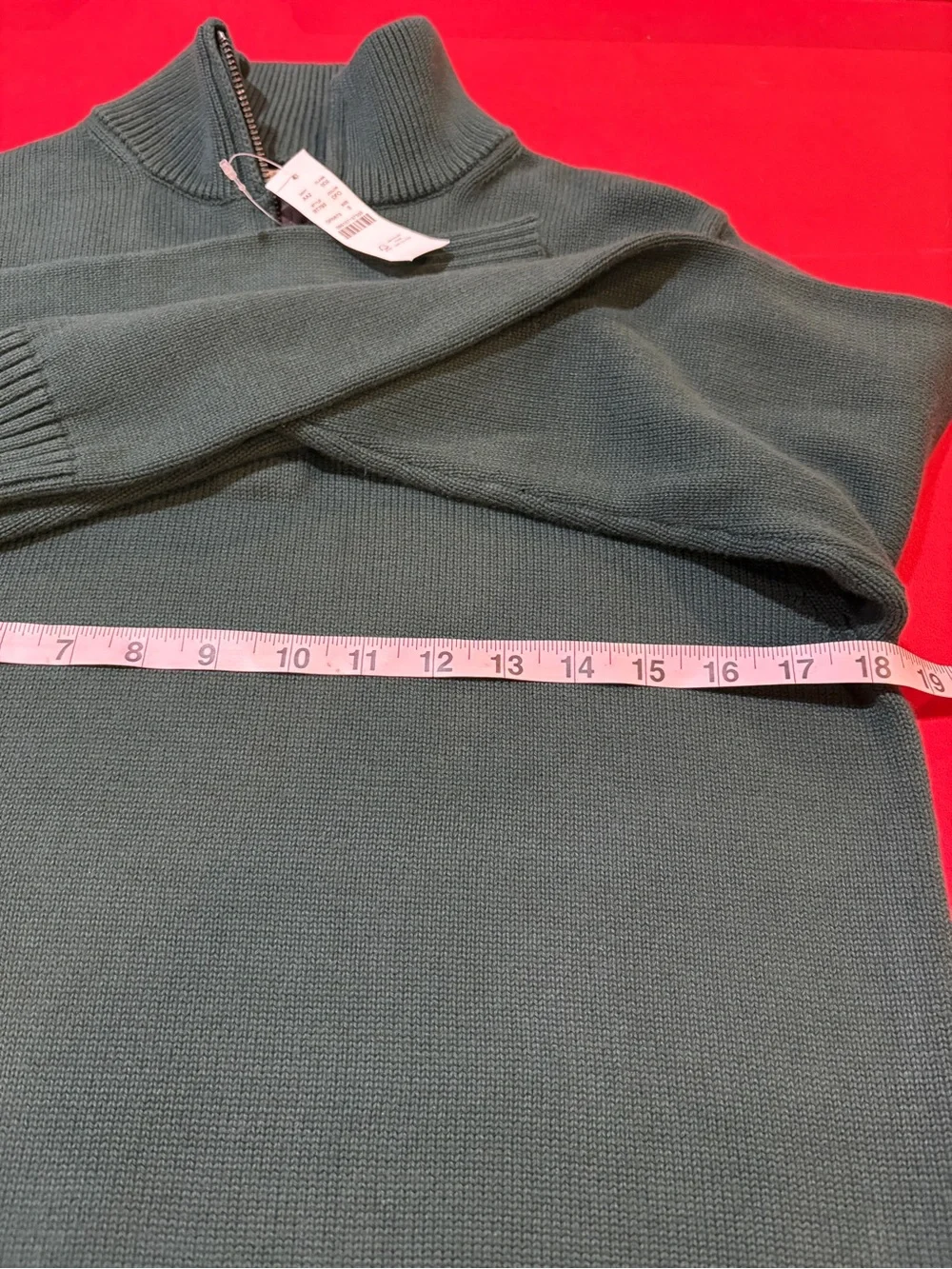 J. Crew Men's Dark Green Zip-Neck Sweater